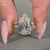 Handmade pear diamond ring with leaf detail design