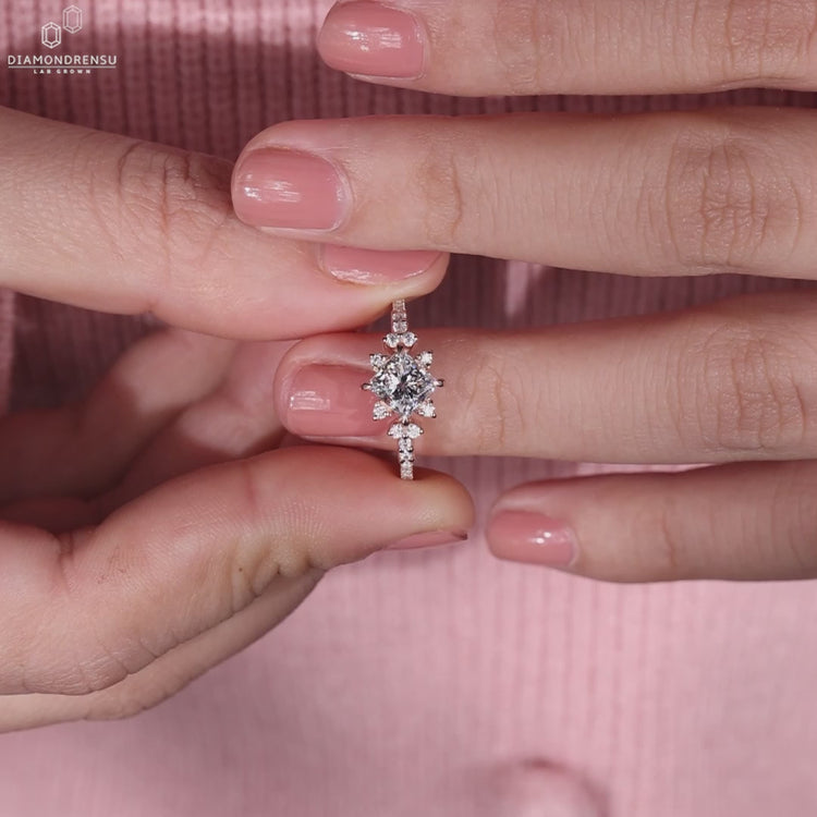 UK engagement ring featuring a pave diamond ring design, perfect for an engage ring UK.