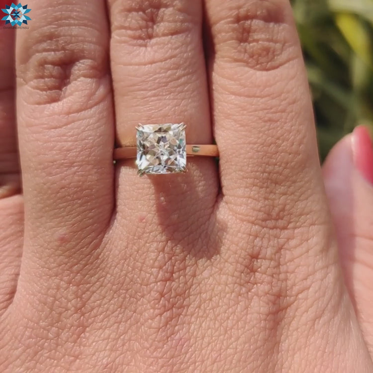 Cushion Rensu moissanite engagement ring by Diamondrensu UK.
