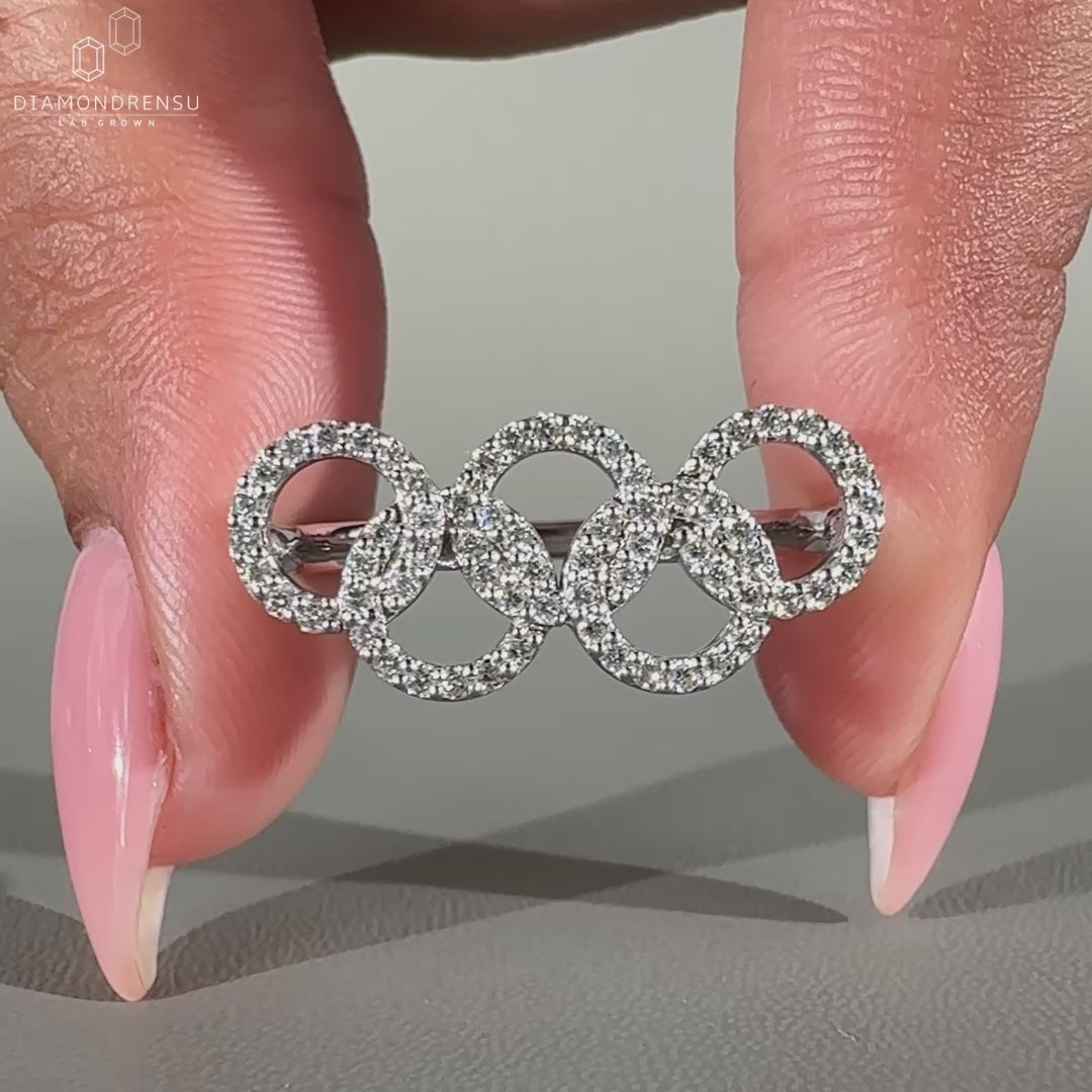 Round Diamonds placed in a unique handmade setting.
