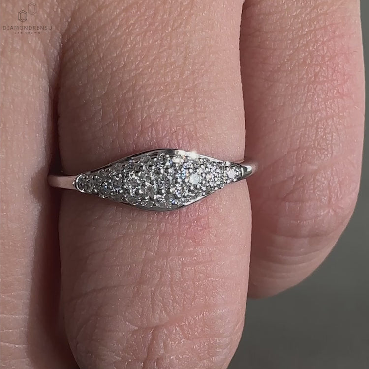 Diamond engagement ring side stones with a handcrafted touch.