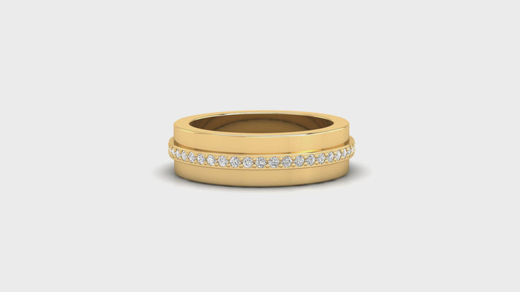 UK men’s wedding band with round lab grown diamonds.