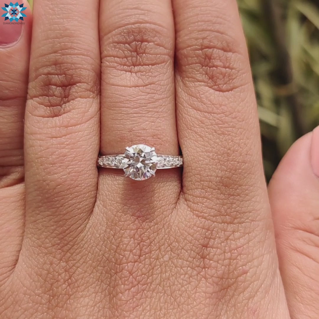 moissanite ring, moissanite rings uk, simple engagement ring
