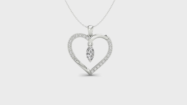 UK diamond pendant paired with heart pendant in rose gold.