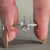 Tapered pave engagement ring set in 6 prong setting.
