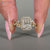 Handmade radiant cut ring with nature inspired style.