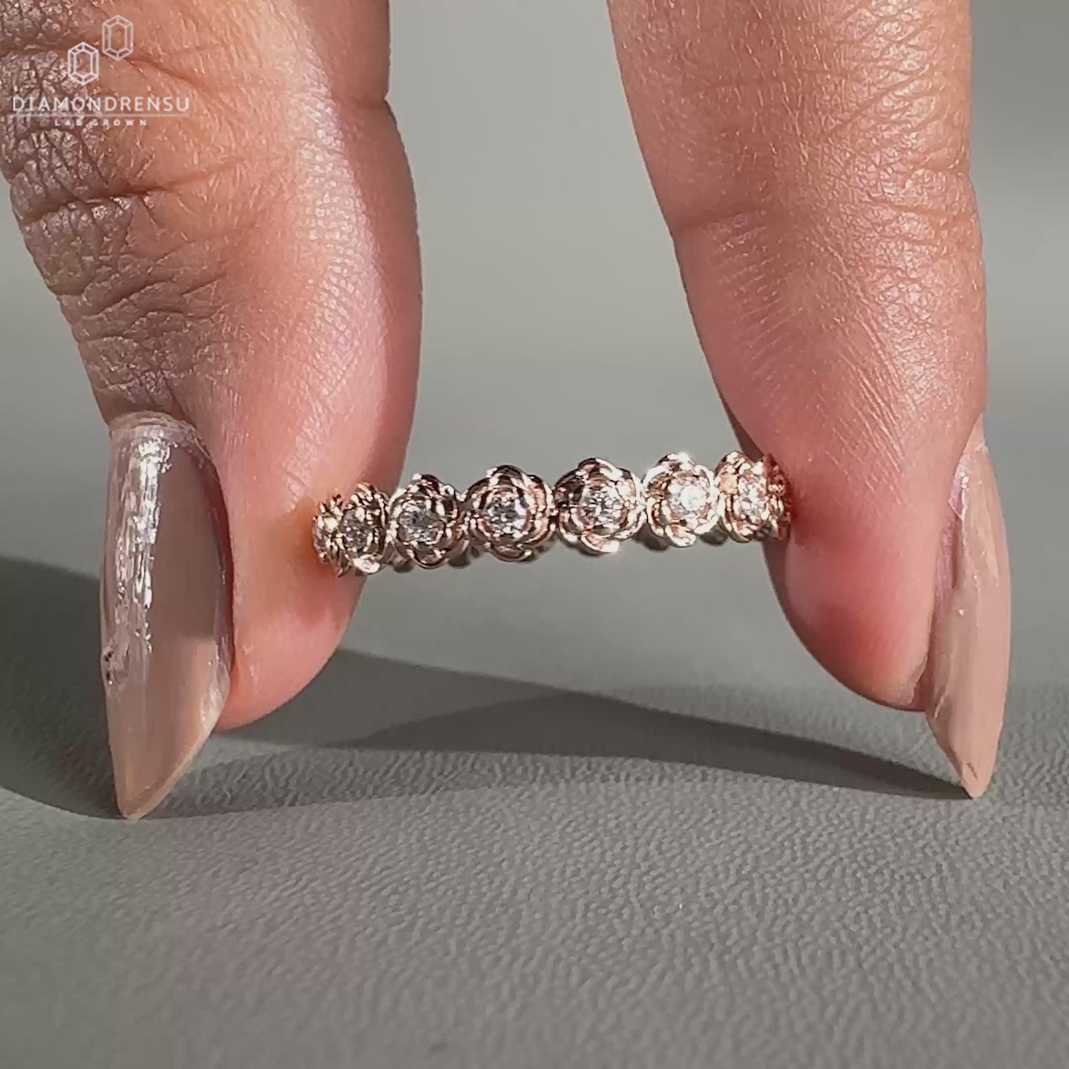 Diamond eternity band in rose gold
