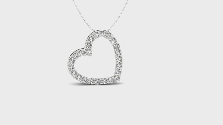 Diamondrensu UK pendant featuring round diamond and heart design.