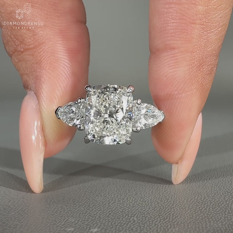 Round Cut Diamond Ring crafted with pave setting.

