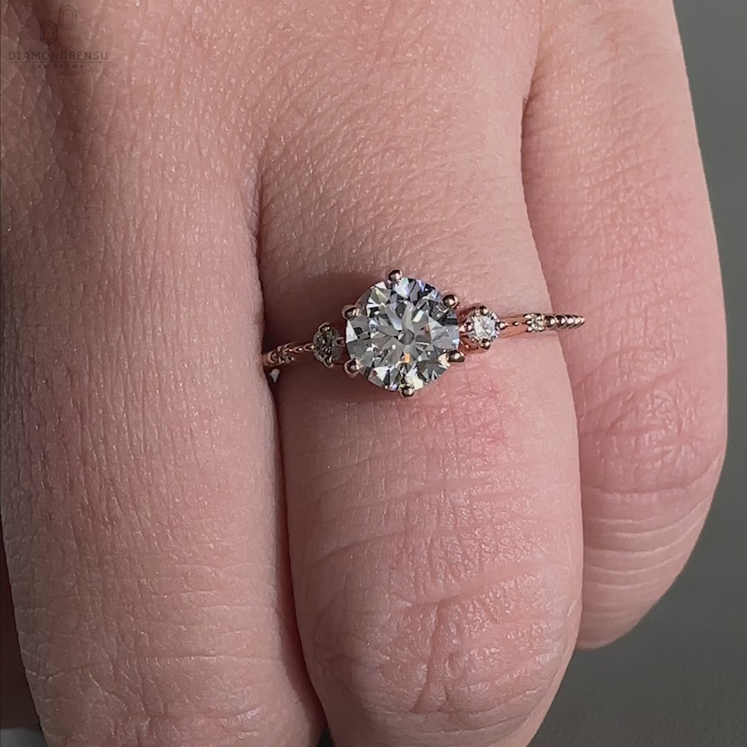 Engagement ring for women crafted with a 1 carat diamond ring in a sleek 4 prong diamond setting for brilliance.