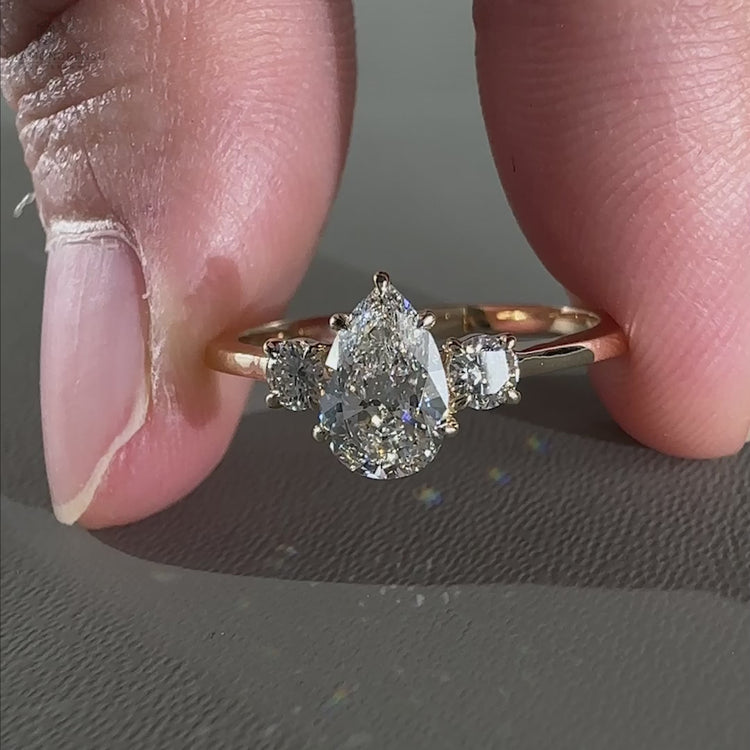 Unique lab grown diamond ring, handmade for special moments.