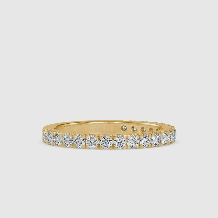 Wedding band UK made in rose gold with lab diamonds.