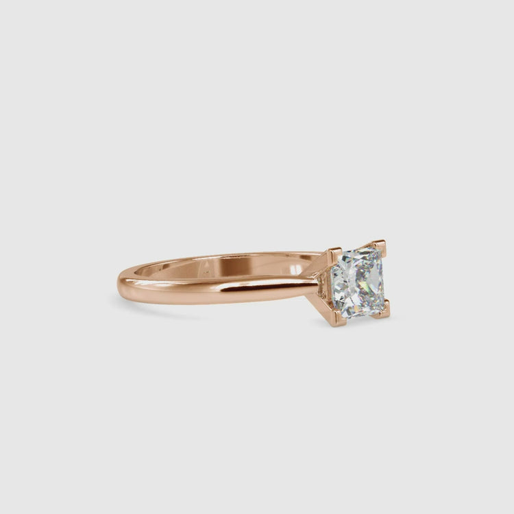 Lab grown diamond engagement ring with 4 prong solitaire mount.
