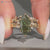 Green Dutch Marquise Diamond Ring And Wedding Band In Split Shank
