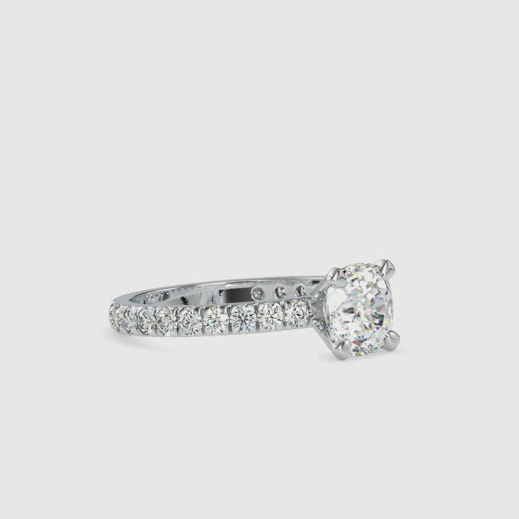 Lab grown diamond engagement ring in yellow gold.
