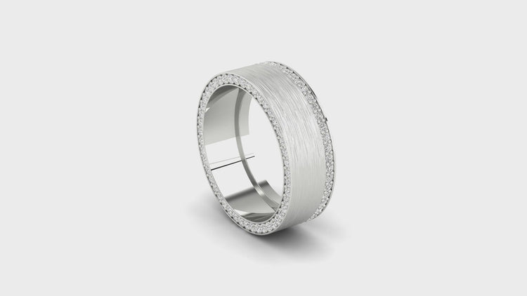 Diamondrensu UK wedding band in yellow gold with eternity wedding band design.