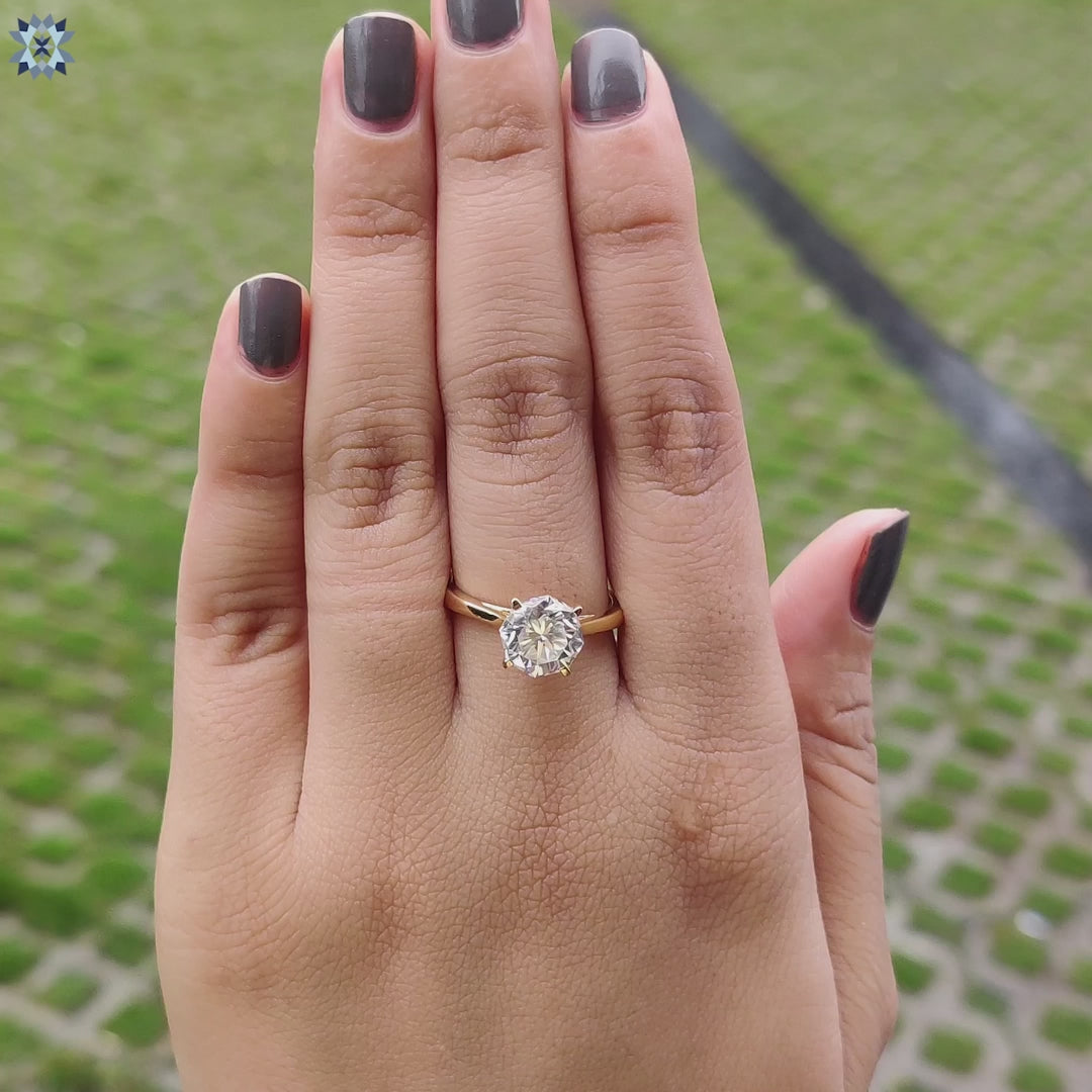 Buy Engagement Ring with Octagon Moissanite