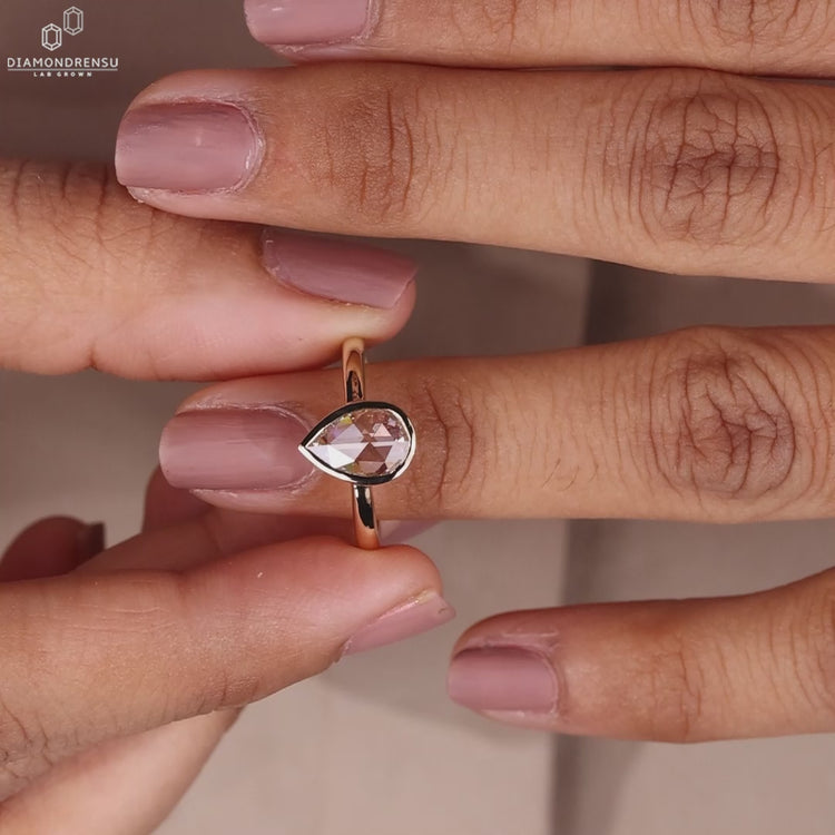 Diamonds London UK rose cut solitaire ring
