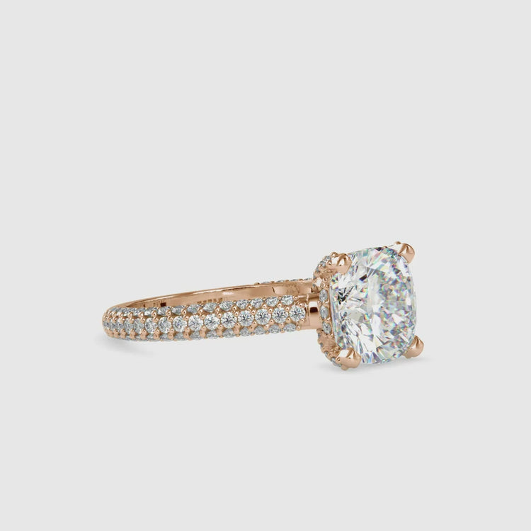 Diamondrensu UK ring with 3 row pave in white gold.
