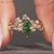 Green Dutch marquise diamond bridal set with split shank.