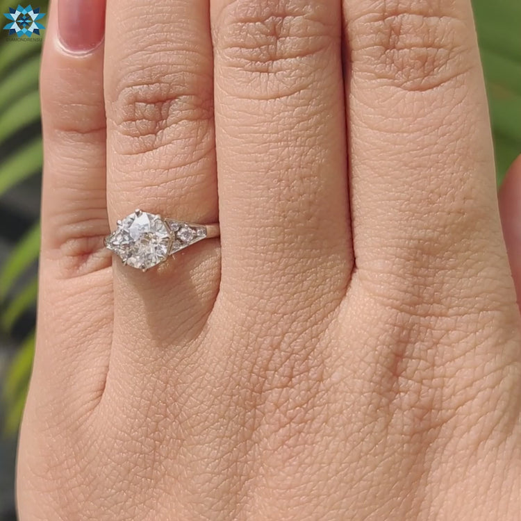 Jubilee cut solitaire moissanite ring.
