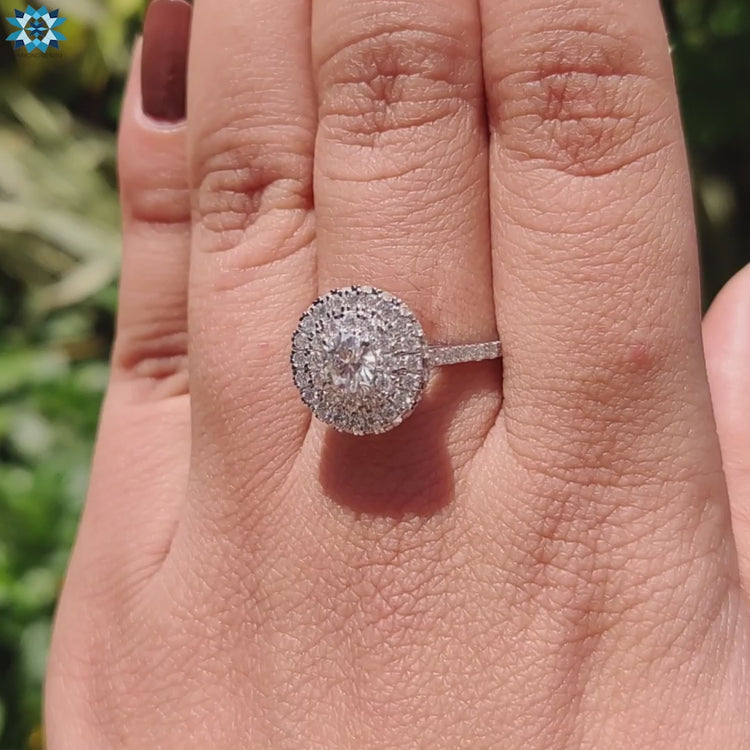 Diamondrensu UK double halo moissanite ring.
