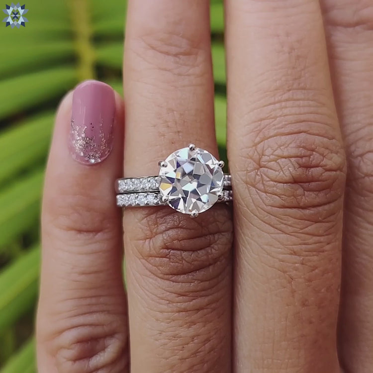 Delicate and Beautiful Round Moissanite Half Eternity Wedding Band