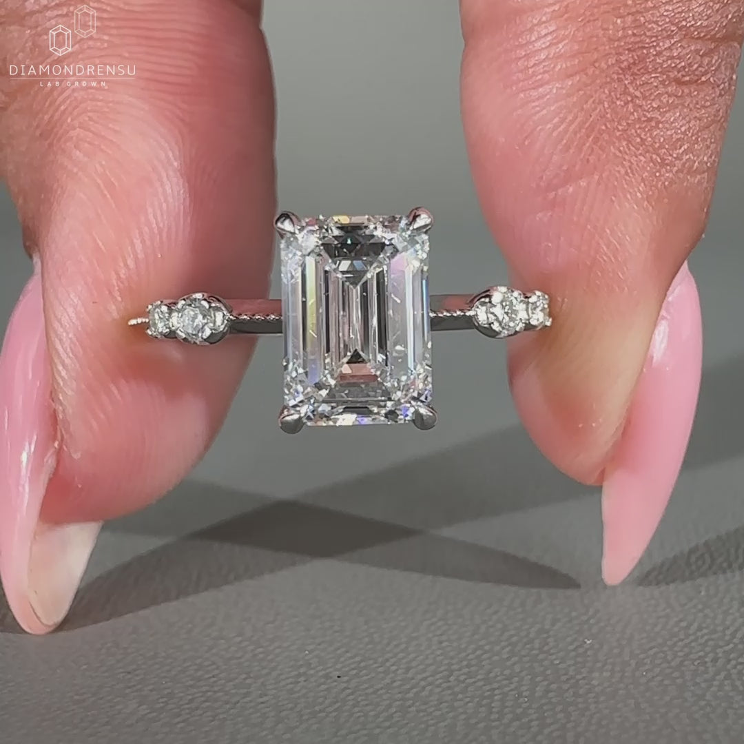 White gold ring crafted with handmade finish.