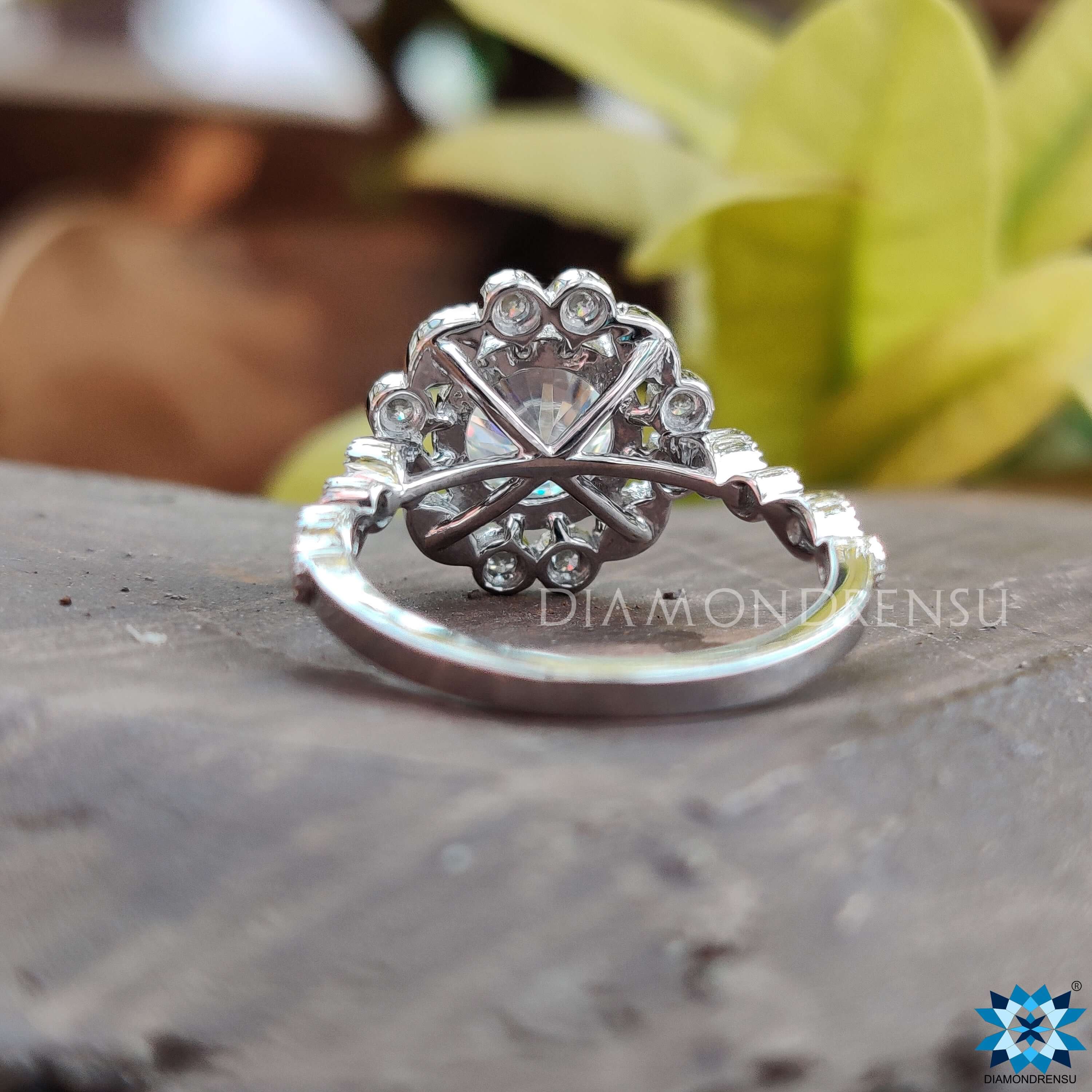 Exquisite moissanite for engagement ring offering stunning fire and sparkle.
