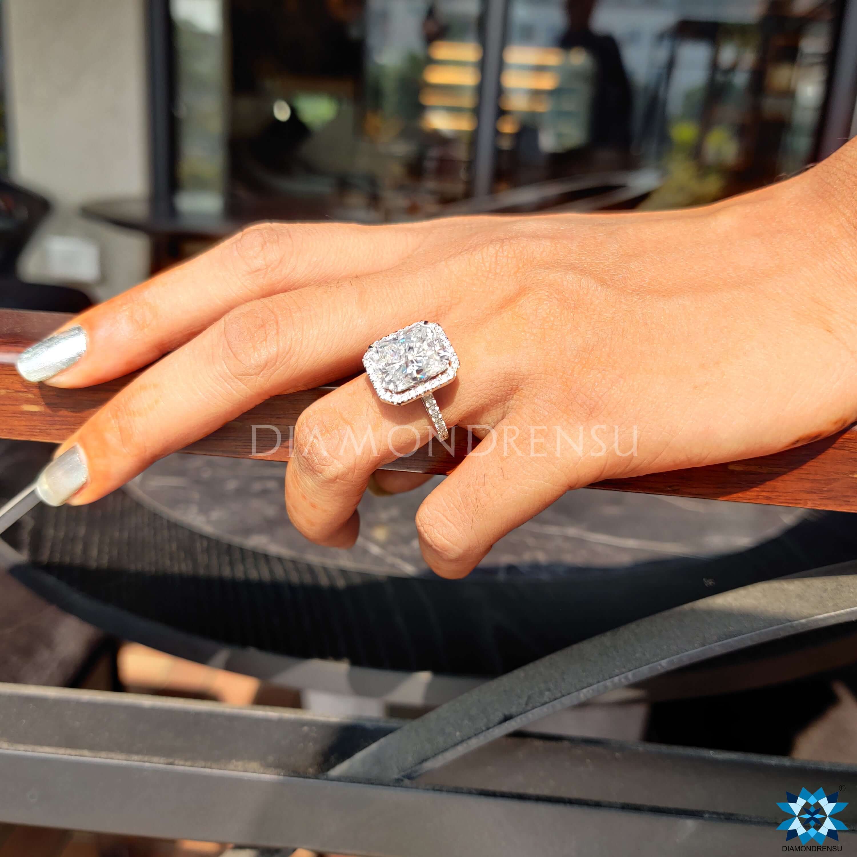 Shop Radiant Cut Engagement Ring Pave Setting