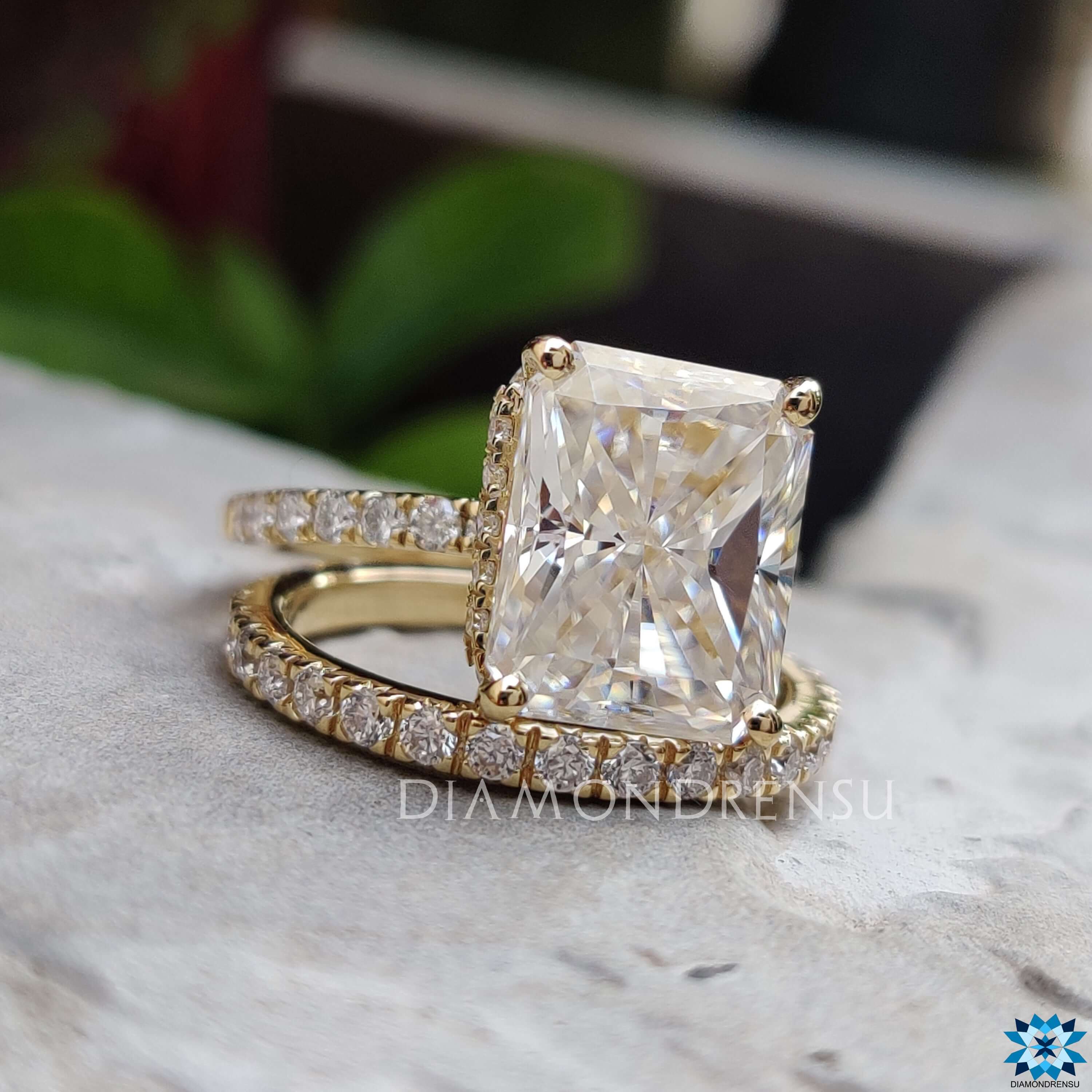 moissanite bridal set - diamondrensu