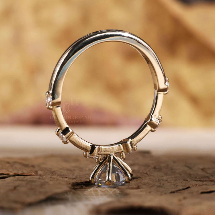 Handmade pave ring setting with unique elegance and style.