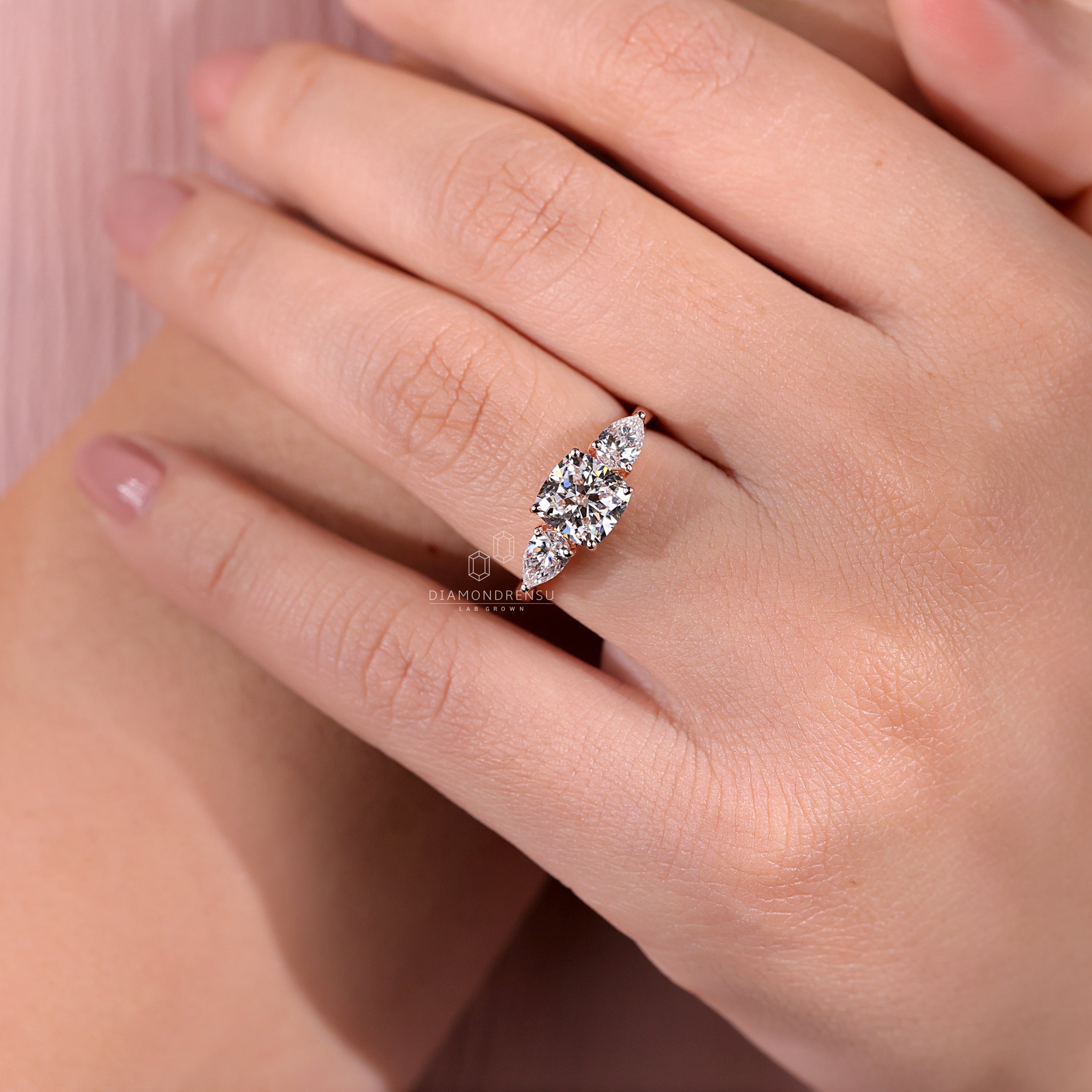 Exquisite cushion cut ring crafted for elegance.