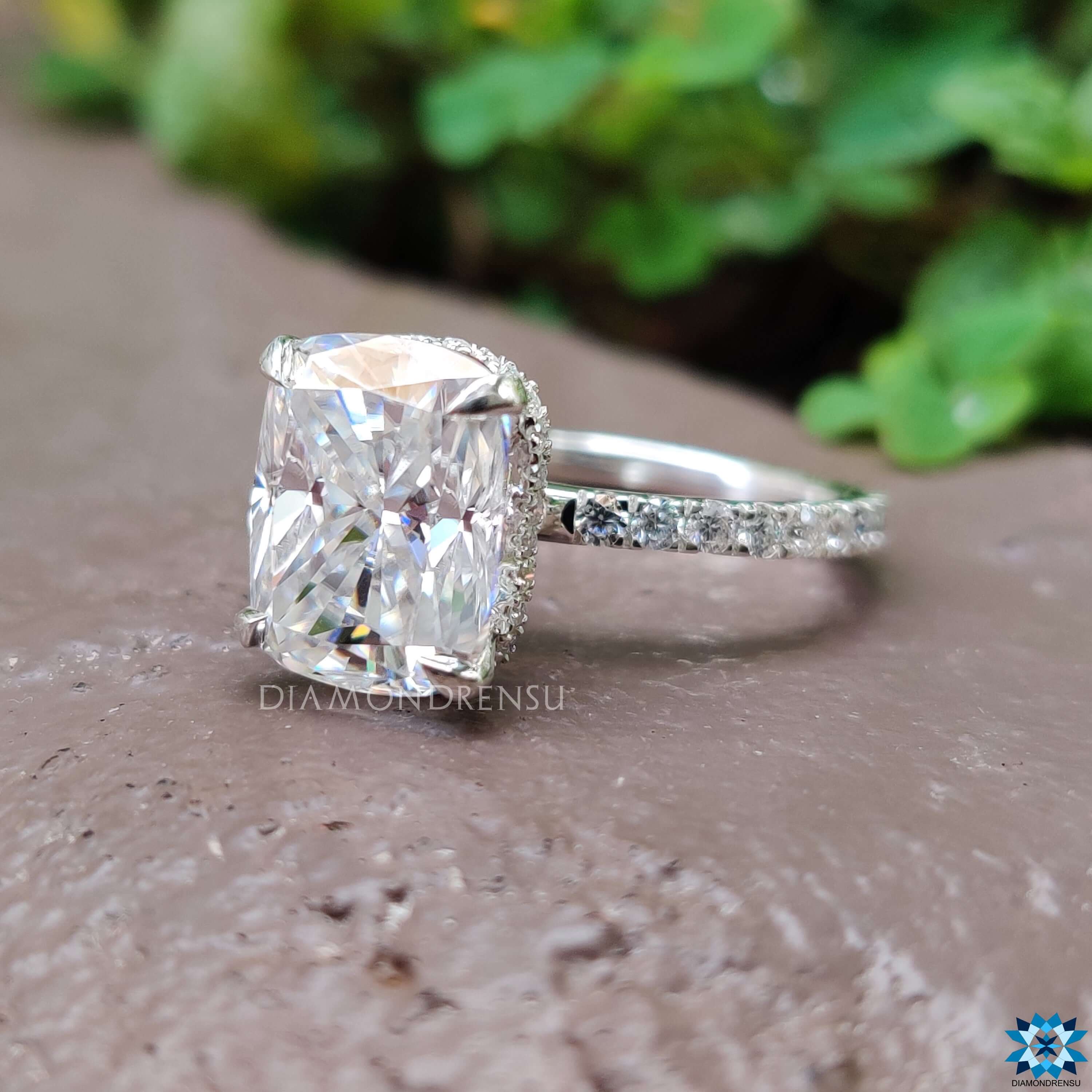 Buy Engagement Ring with pave setting ring design.