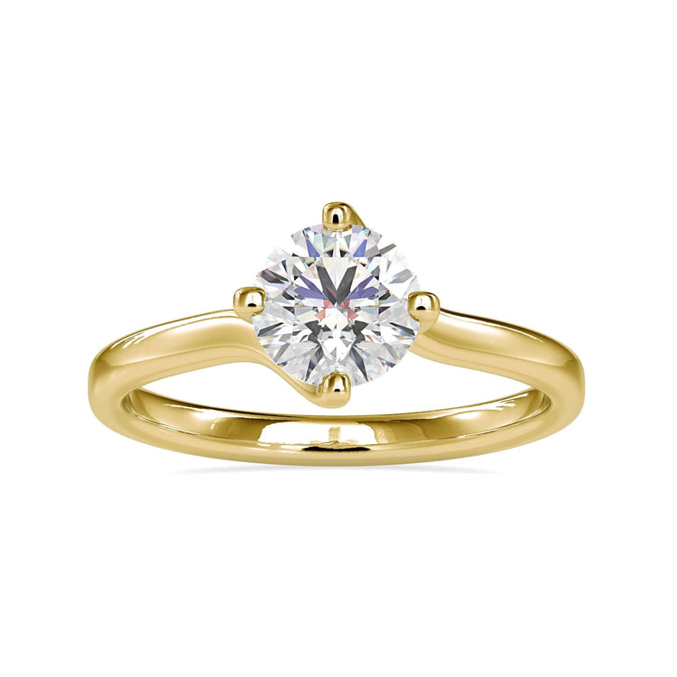 IGI certified round diamond in bypass ring style.
