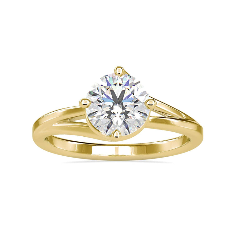 Handmade jewellery ring with round diamond and 4 prong design.
