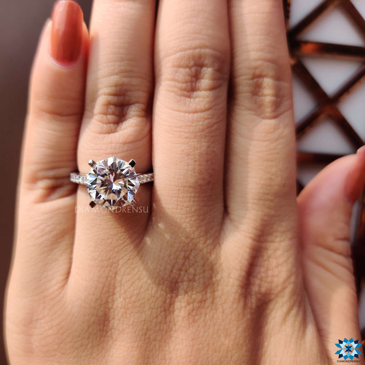 Engagement ring featuring hidden infinity and octagon center.

