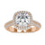 Cushion Engagement Ring with a double halo for timeless elegance.