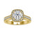 Round cut engagement ring with a stunning solitaire design, featuring a classic prong setting.
