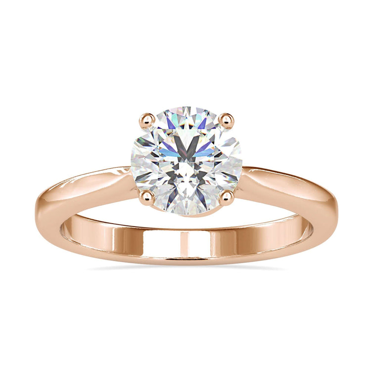 Lab diamond solitaire ring with round cut, handmade in the UK.
