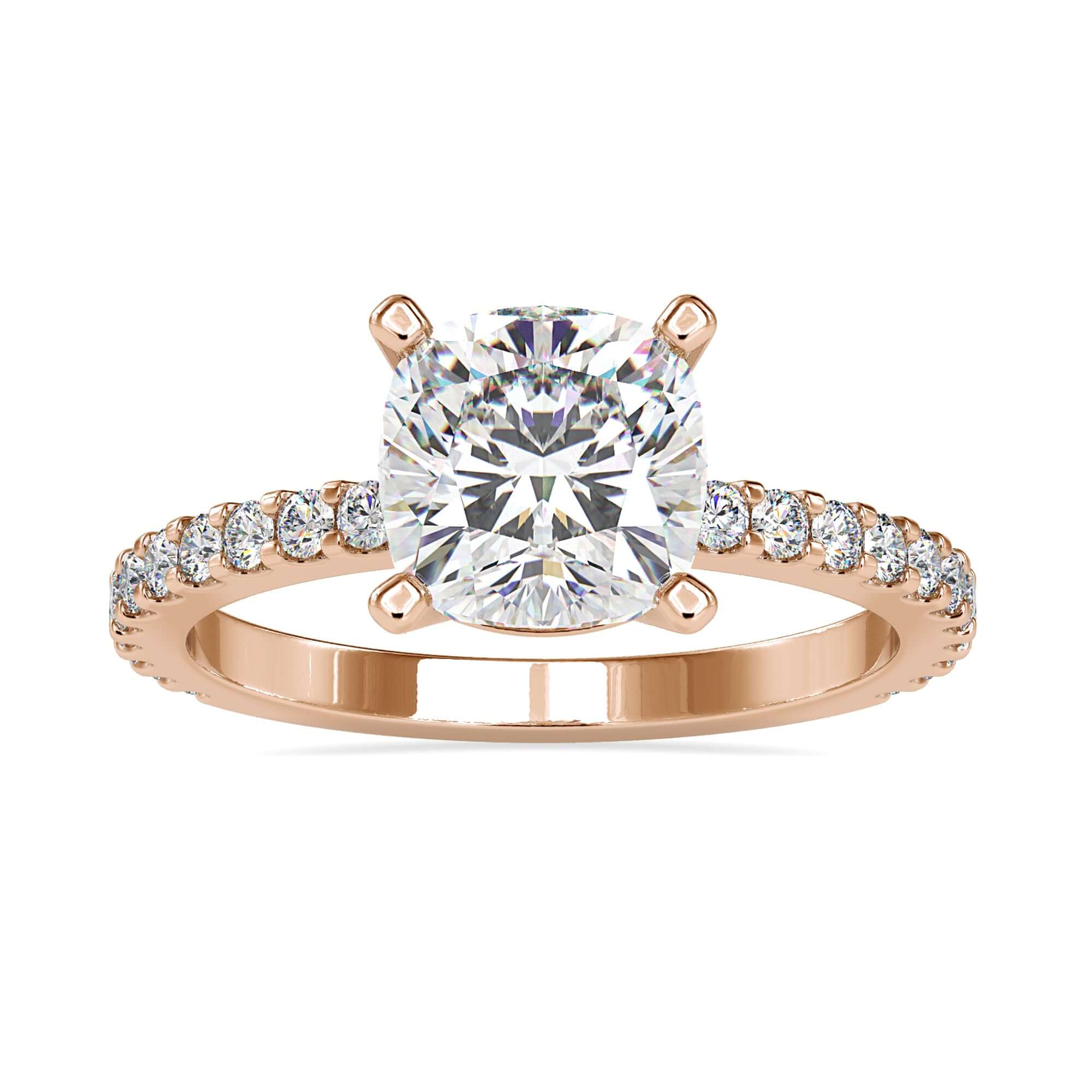 cushion cut moissanite ring - diamondrensu