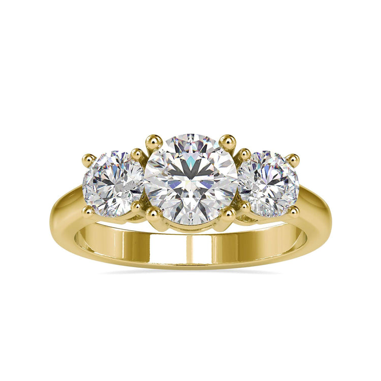 UK engagement ring in rose gold with round cut diamonds.
