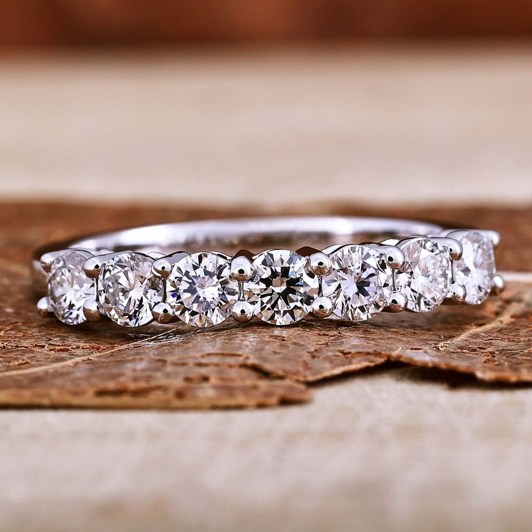 round cut lab grown diamond band