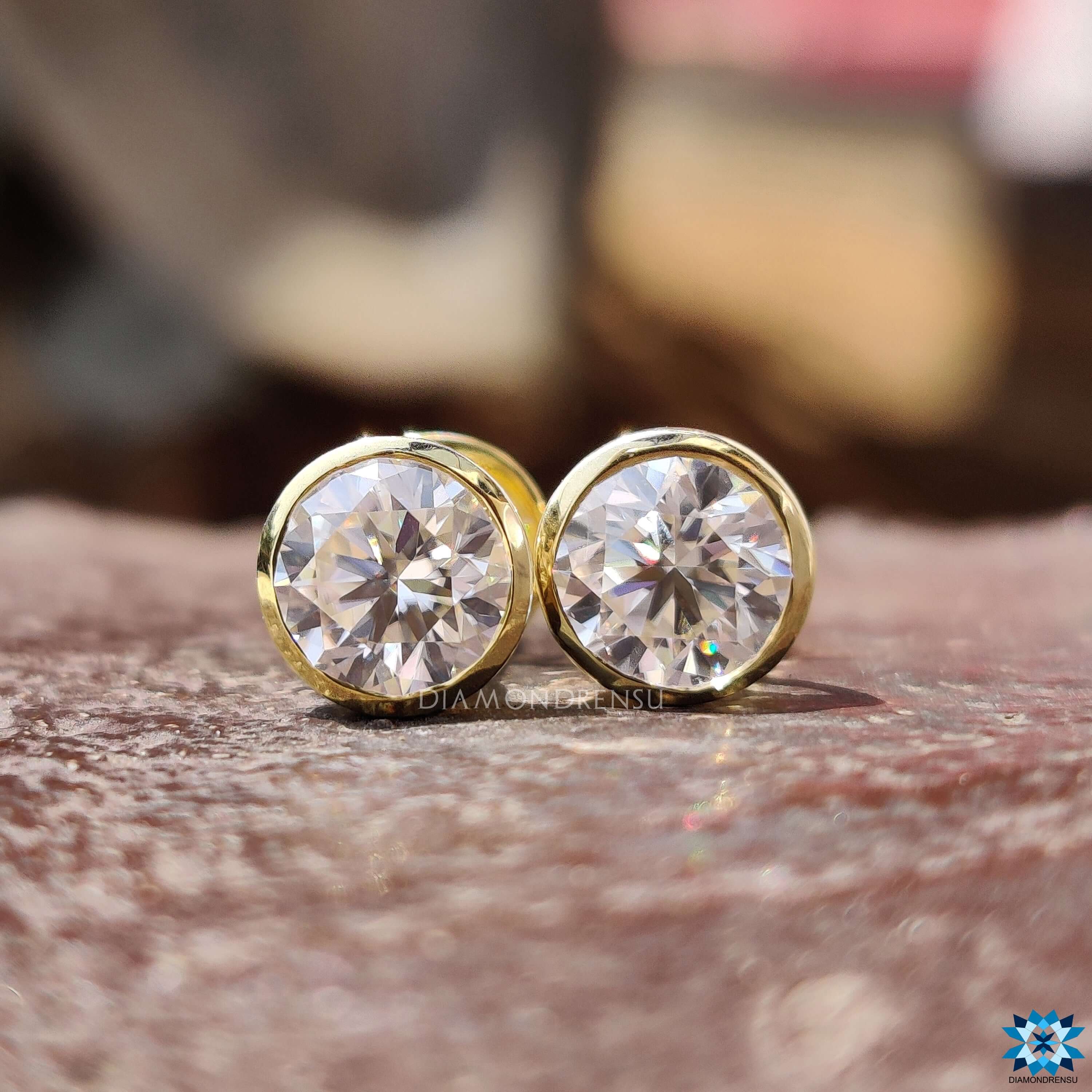 moissanite stud earrings - diamondrensu