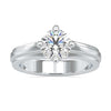 Round solitaire ring featuring timeless elegance and radiant sparkle.
