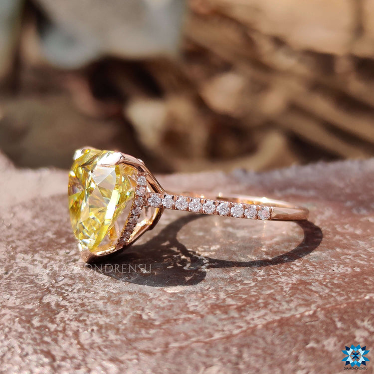 Hidden halo moissanite pave ring.
