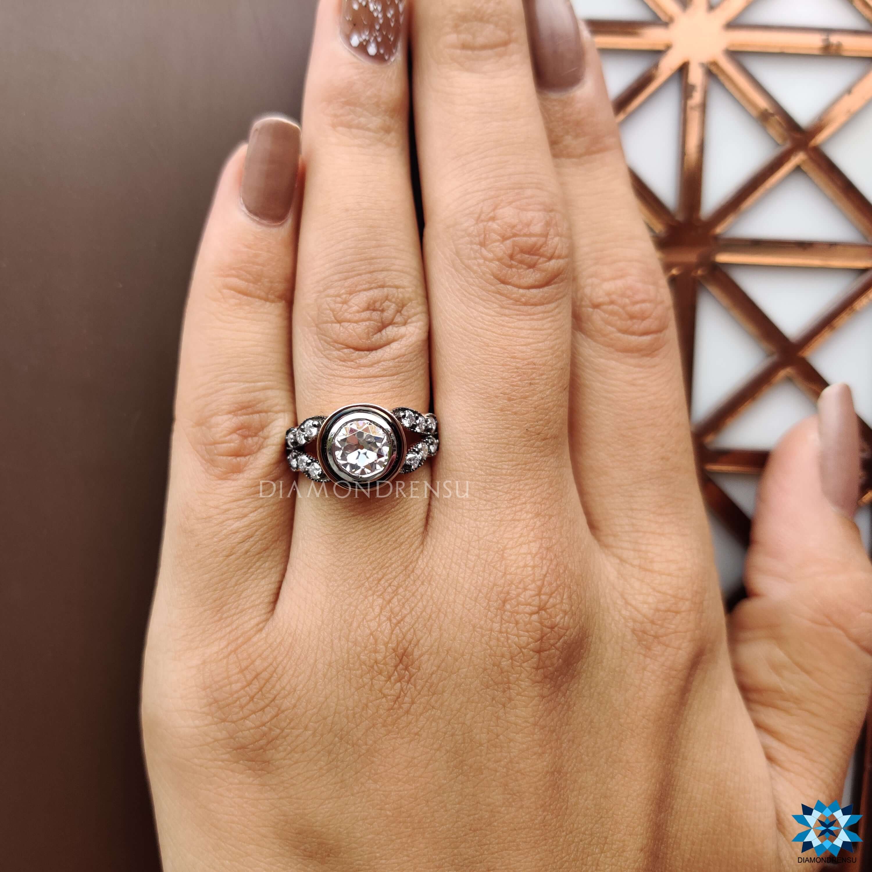 custom moissanite engagement ring - diamondrensu