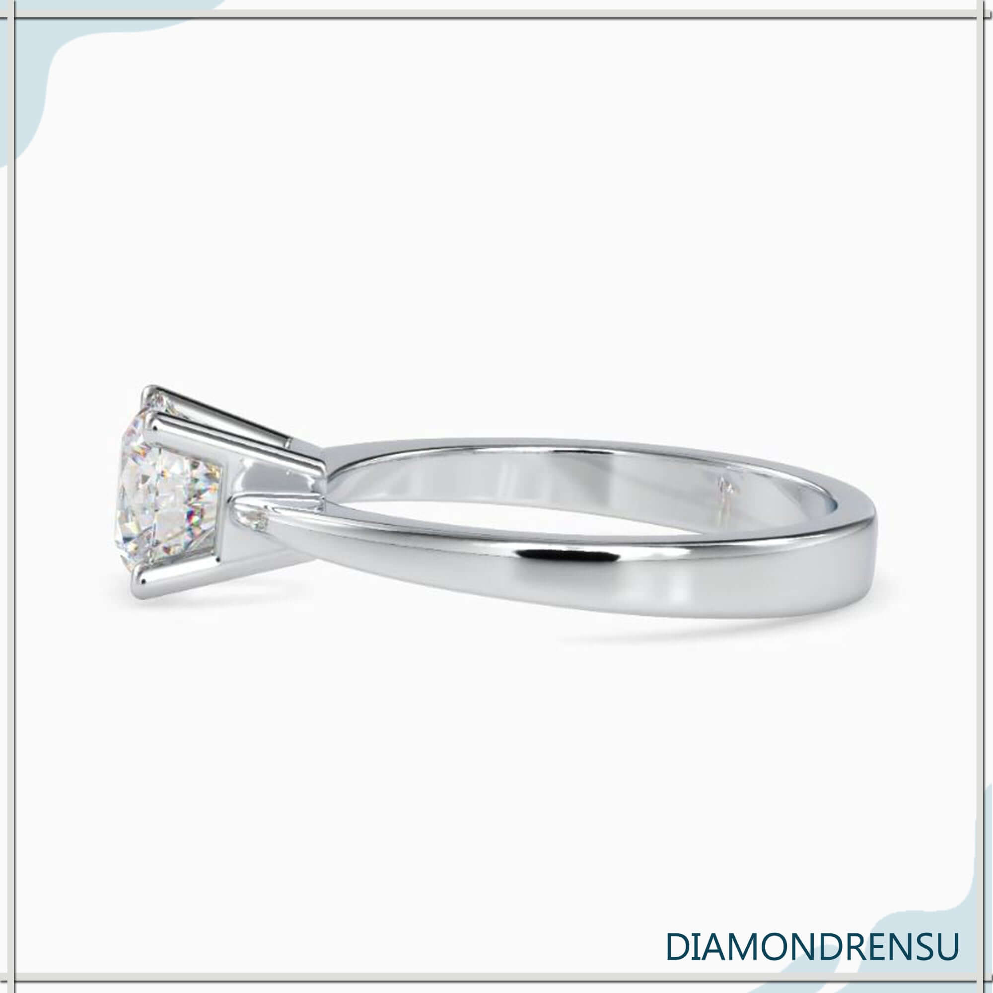 Customizable diamond engagement ring settings featuring a classic basket setting.