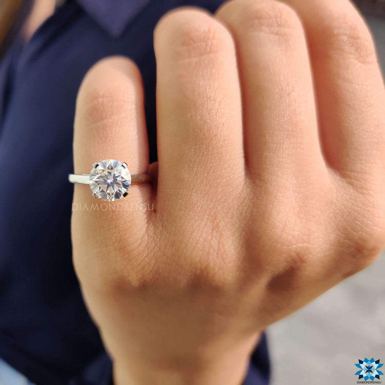 White gold solitaire engagement ring.
