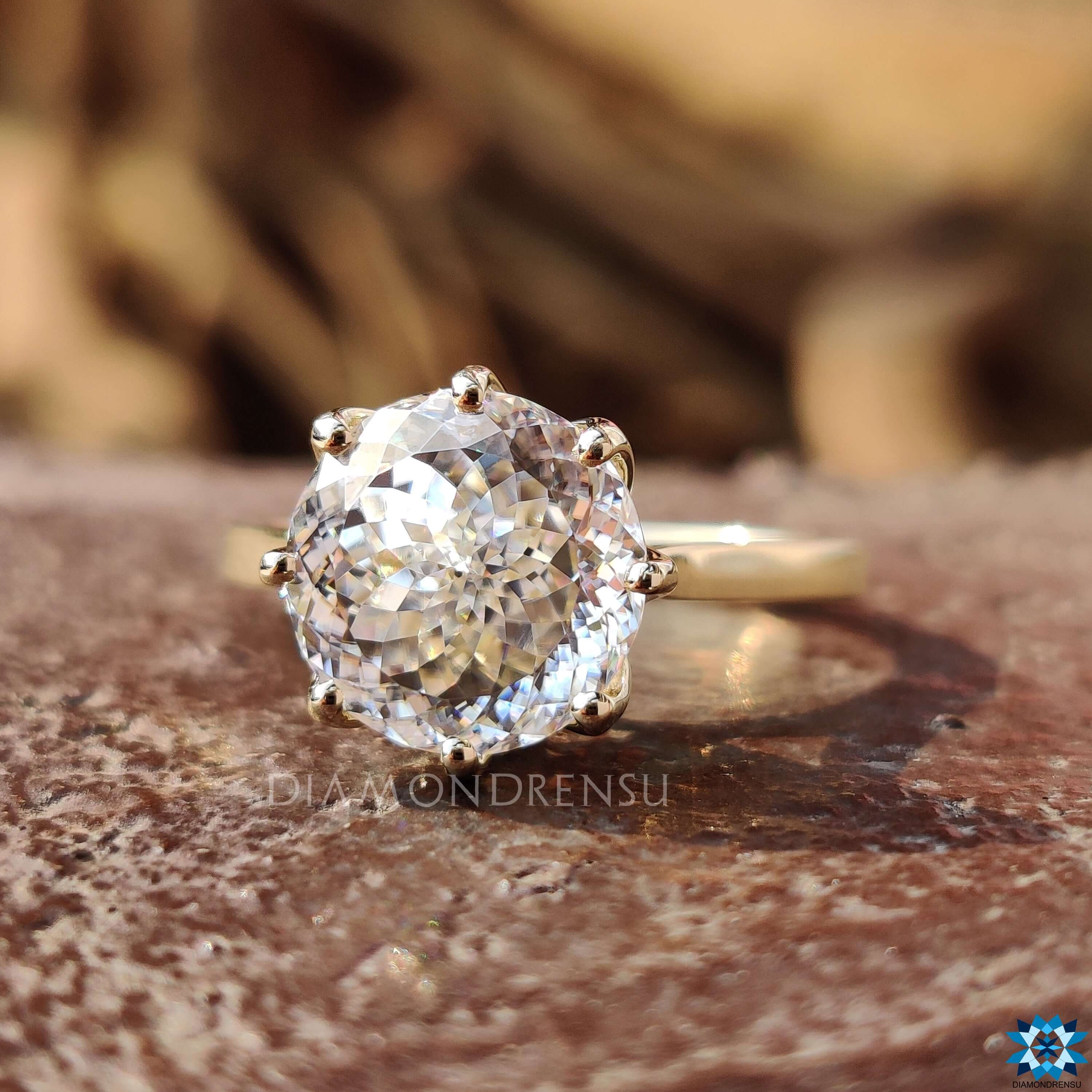 moissanite solitaire ring - diamondrensu